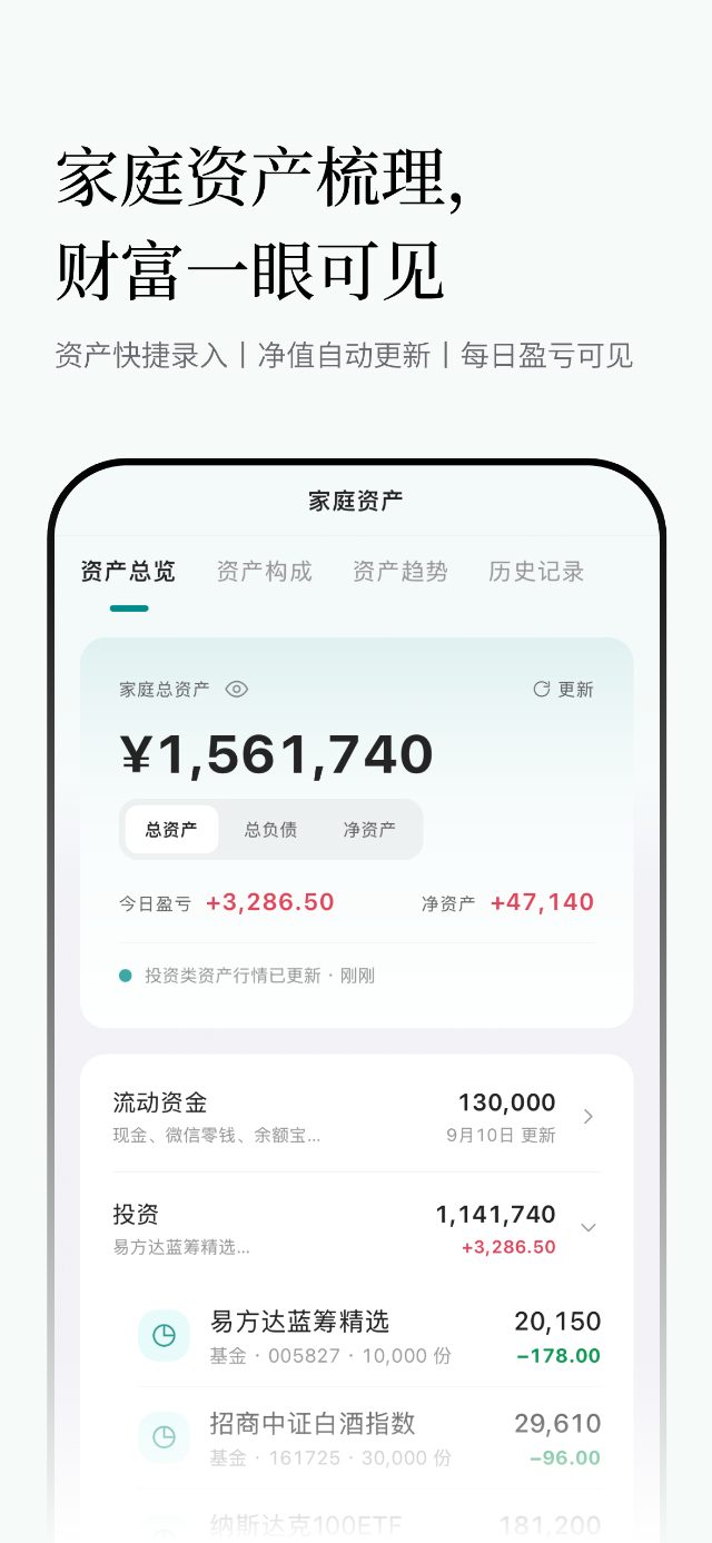 家庭资产梳理,财富一眼可见
